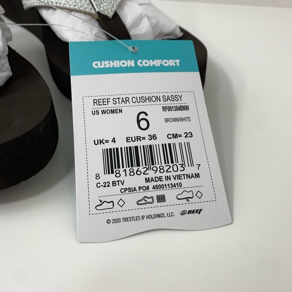 Reef Women’s Star Cushion Sassy White Flip Flop Open Toe Sandals Size 6 New - Picture 8 of 10